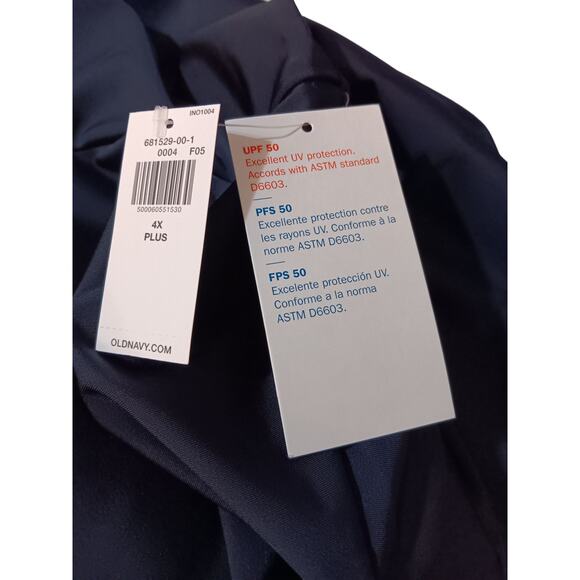 NEW OLD NAVY Cropped Rashguard Swim Top w/Bra Cups UPF SPF 50 Plus 4X Vacation - Picture 4 of 7